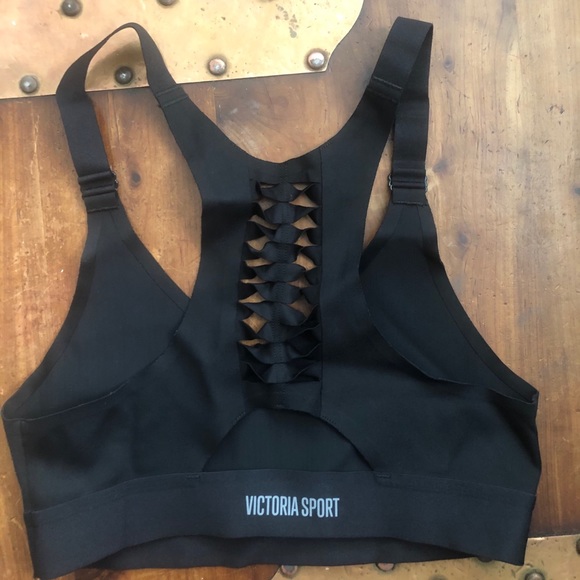 Victoria Sport Black Activity Bra / sports bra with woven back Small - Picture 2 of 8